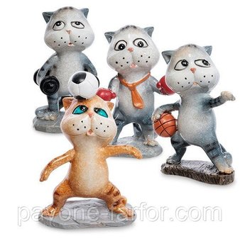 Набор из 4 фигурок, статуэток "Коты - спортсмены" MN- 02