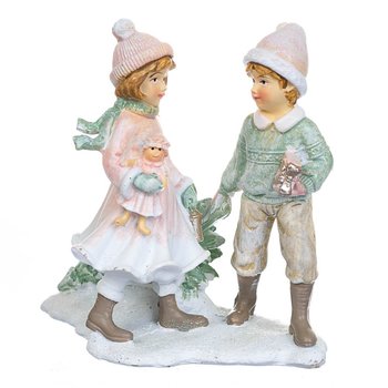Декоративная новогодняя статуэтка Детки с елкой