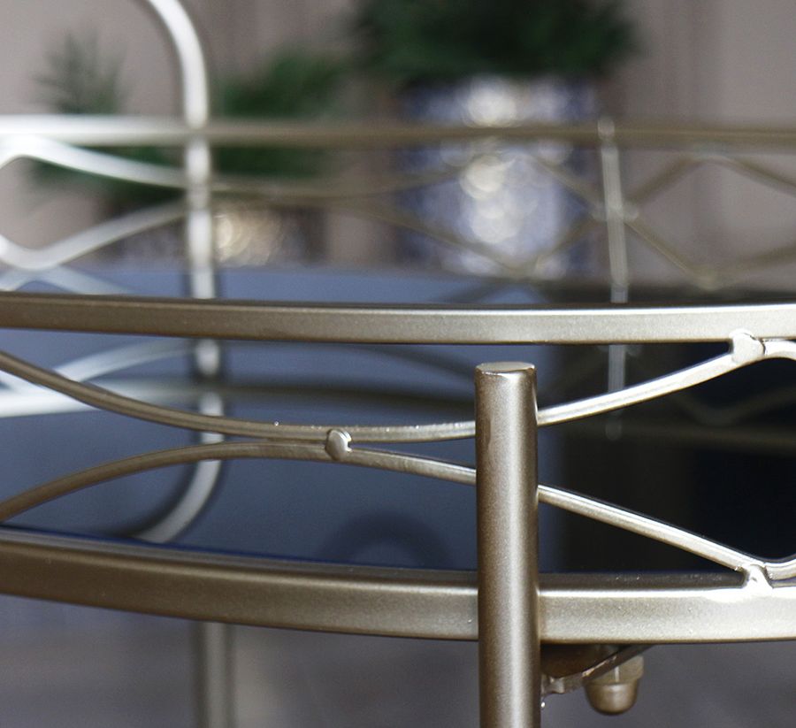 Сервировочный столик на колесиках Fancy со стеклянной столешницей