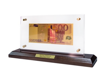 Банкнота подарочная, сувенирная 500 EUR Евро на подставке