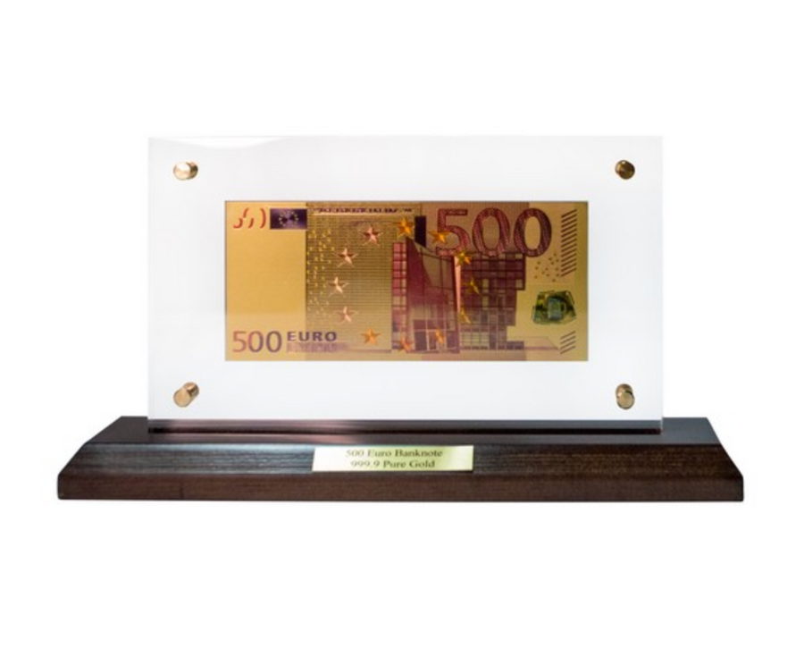 Банкнота подарочная, сувенирная 500 EUR Евро на подставке