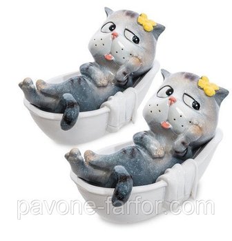 Набор из 2 статуэток "Кот в ванной" MN- 04