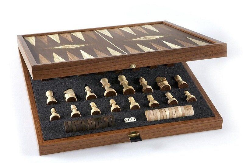 Подарочный игровой набор Manopoulos (шахматы, шашки, Нарды) 27 х 27 см