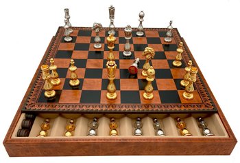 Подарочный набор Italfama "Arabescato" (шахматы, шашки, Нарды)