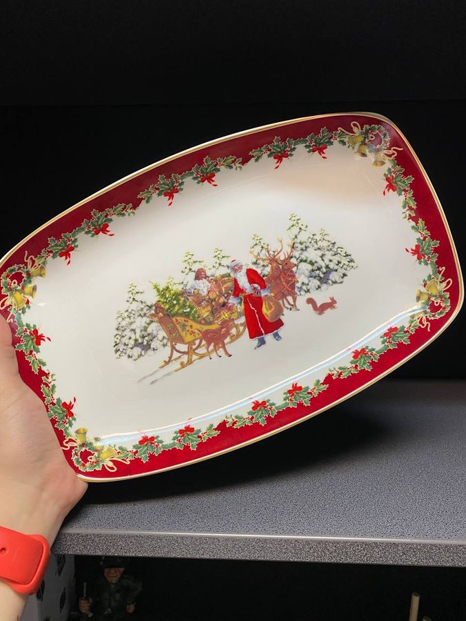 Блюдо фарфоровое Рождественская сказка 30х19 см 986-125