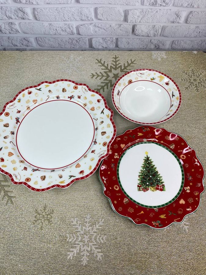Набор рождественских тарелок на 6 персон, 18 предметов