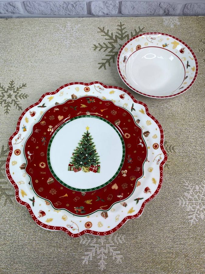 Набор рождественских тарелок на 6 персон, 18 предметов