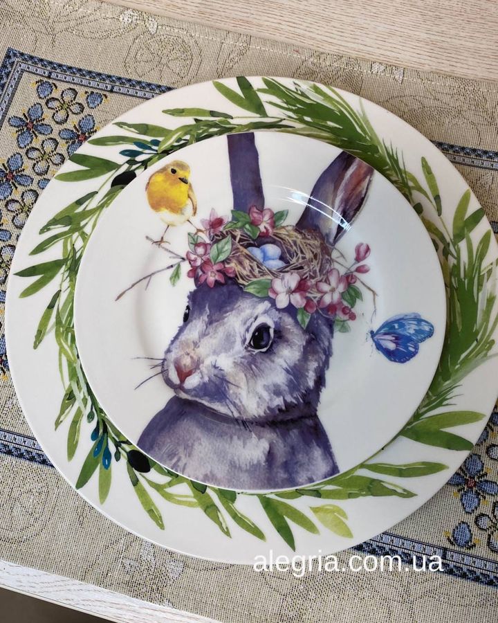 Набор из 8 тарелок Кролик (4 шт. 26 см + 4 шт. 19 см)