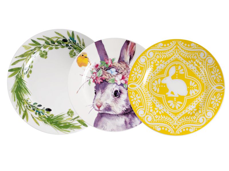 Набор из 8 тарелок Кролик (4 шт. 26 см + 4 шт. 19 см)