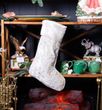 Носок новогодний, декоративный на камин с вышивкой 25 х 40 см 877-049