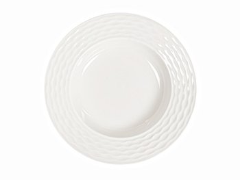 Набор белых фарфоровых суповых тарелок Волны 6 шт 21 см