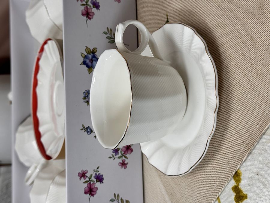 Чайний набір білий фарфоровий White Orchid 250 мл