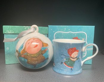 Подарочный набор Чашка и Шар на елку Зимняя прогулка