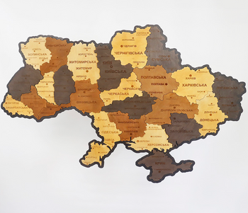 Карта Украины деревянная на стену 143*100 см