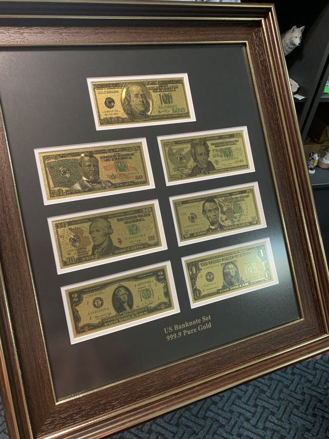 Панно декоративное подарочное "Все банкноты Доллара USD США"