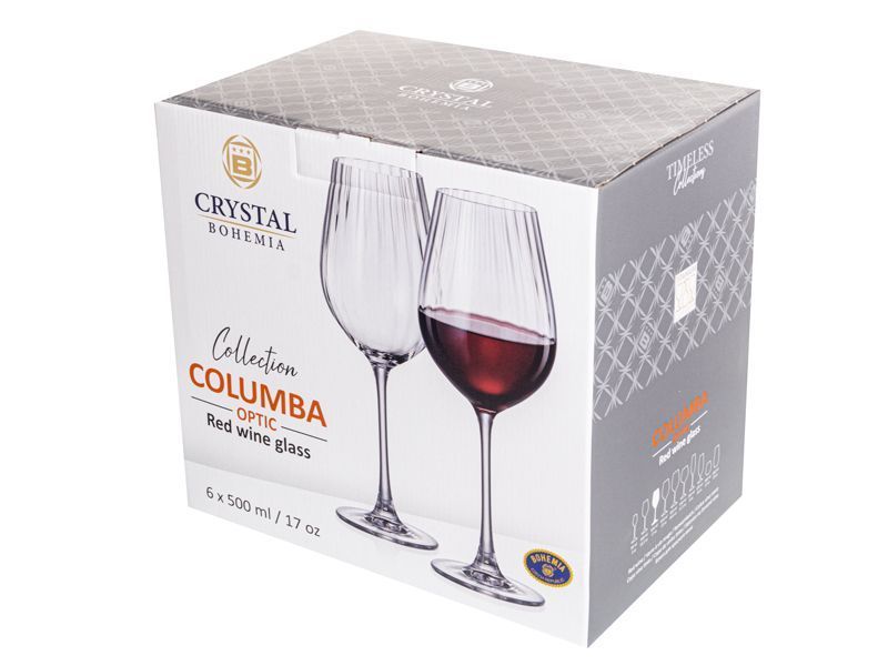 Набір бокалів для вина Bohemia "COLUMBA OPTIC" 500 мл 6 Шт